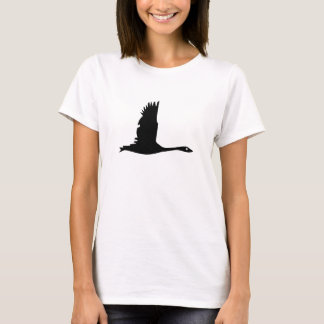 Fliegende wilde Gans-Silhouette - T - Shirt