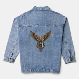 Fliegender Adler Vintage-Motorrad-Biker-Fahre Frei Jeansjacke
