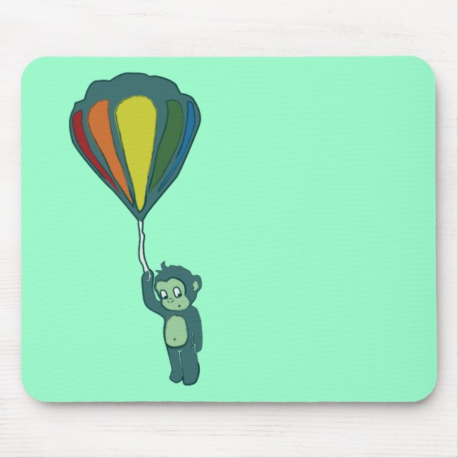 fliegender Affe: Heißluftballon Mousepad (Vorne)