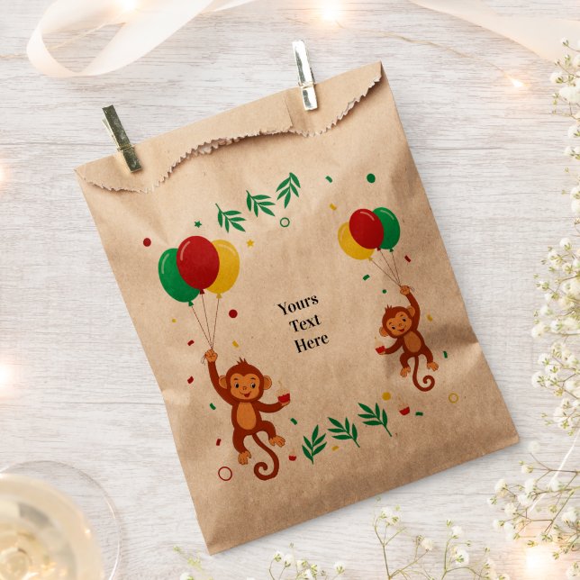 Fliegender Affenballon Geschenktütchen (Ausgeschnitten)
