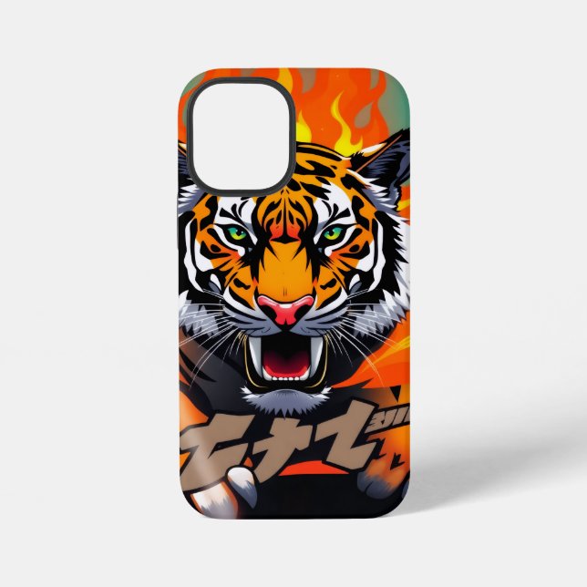 Fliegender Anime-Tiger  iPhone Hülle (Rückseite)