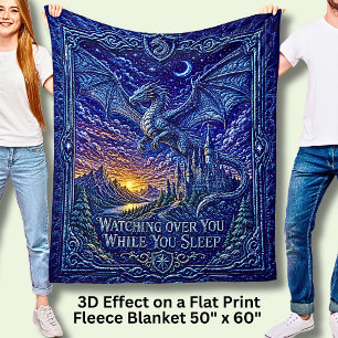 Fliegender blauer Drache, beim Schlafen überwachen Fleecedecke