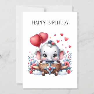 Fliegender Elefant Geburtstag Magneteinladung