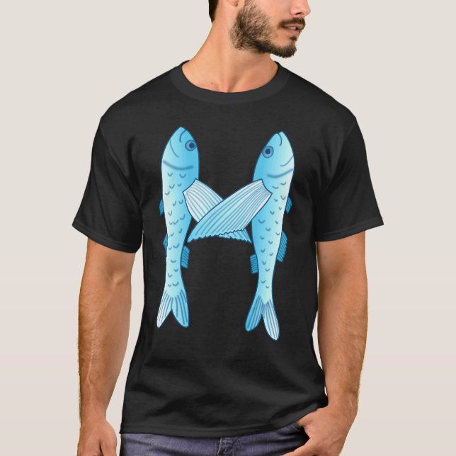 Fliegender Fisch Kunst T-Shirt (Vorderseite)