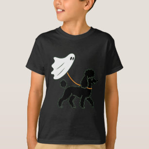 Fliegender Geist, gehender schwarzer Pudel - Hunde T-Shirt
