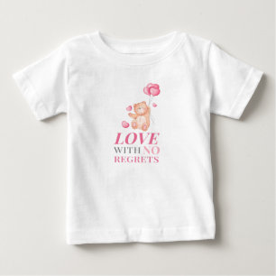 Fliegender Herzblasen Bären Liebe Kein Bedauern Baby T-shirt