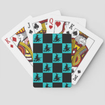 Fliegender Hexen-Schwarz-Teal-Kariert