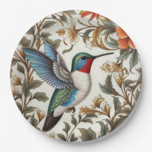 Fliegender Kolibri, inspiriert von William Morris Pappteller