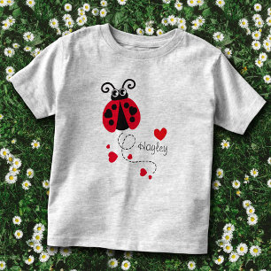 Fliegender Marienkäfer-Herzen rote Name T-Shirt