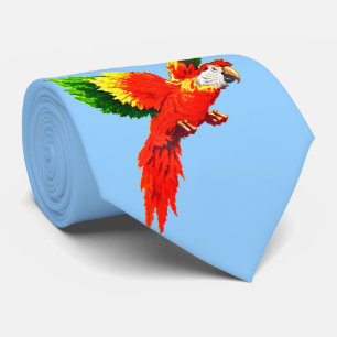 fliegender Papageiendruck Krawatte