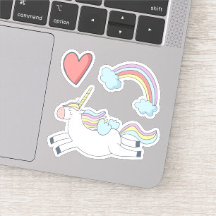 Fliegender Regenbogen-Einhorn, Fabulous-Sticker Aufkleber
