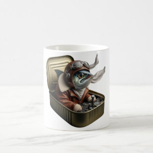 Fliegender Sardinen-Pilot-Fisch Lustige Kunst Kaffeetasse