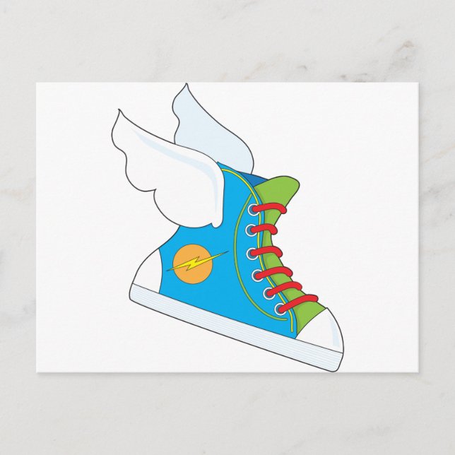 Fliegender Sneaker Postkarte (Vorderseite)