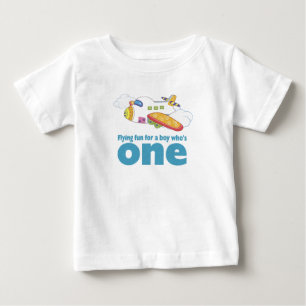 Fliegender Spaß für einen Jungen, der 1 ist Baby T-shirt
