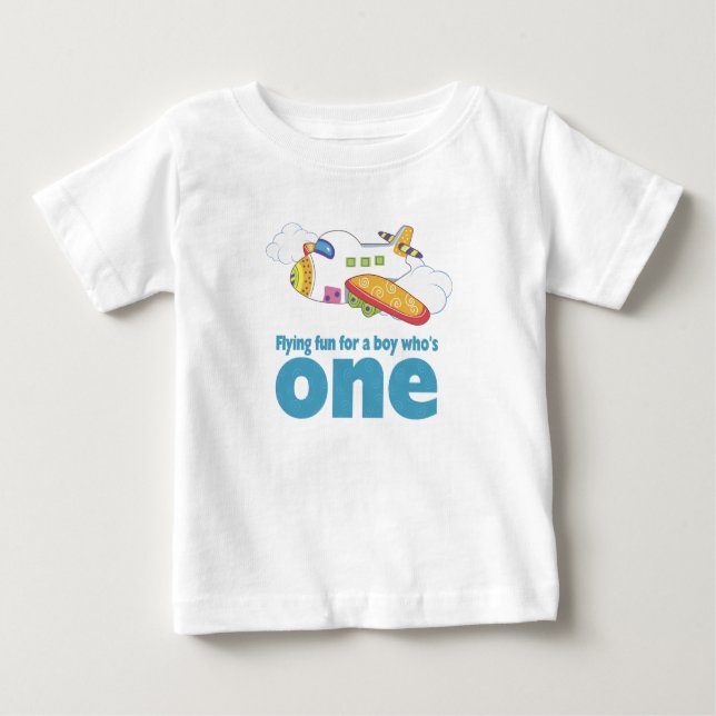 Fliegender Spaß für einen Jungen, der 1 ist Baby T-shirt (Vorderseite)