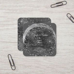 Fliegender Teller künstlerische Galaxie   Quadratische Visitenkarte