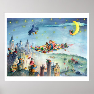 Fliegender Teppich Kinderposter Poster