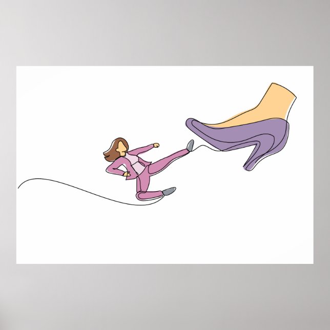 Fliegender Tick auf große High Heels Poster (Vorne)