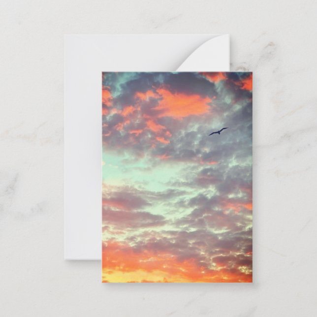 Fliegender Vogel in Wolken Foto Mitteilungskarte (Vorderseite)