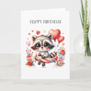 Fliegender Waschbär Geburtstag Karte