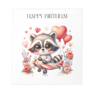 Fliegender Waschbär Geburtstag Notizblock