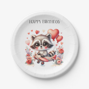 Fliegender Waschbär Geburtstag Pappteller