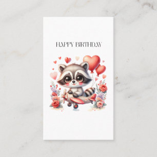 Fliegender Waschbär Geburtstag Telefonnummerkarte