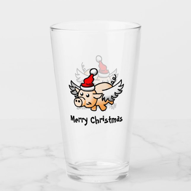 Fliegender Weihnachtsbläser Glas (Vorderseite)