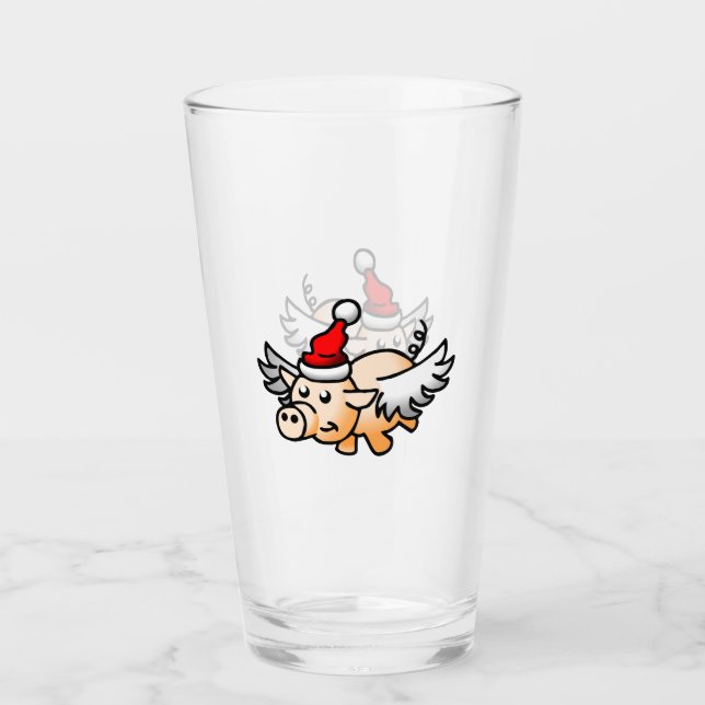 Fliegender Weihnachtsbläser Glas (Vorderseite)