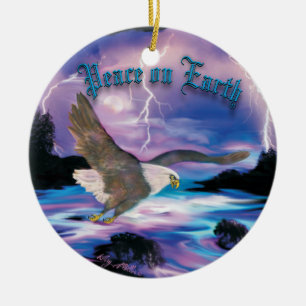 Fliegender Weißkopfseeadler Keramik Ornament