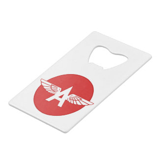 Fliegendes A Benzin Roter Kreis Flache Version Kreditkarten Flaschenöffner