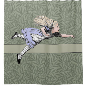 Fliegendes Alice Wonderland Abenteuer Vintage Tenn Duschvorhang