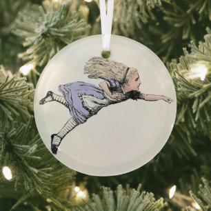 Fliegendes Alice Wonderland Abenteuer Vintage Tenn Ornament Aus Glas