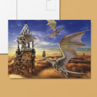 Fliegendes Drachenfantasy Landscape Sky