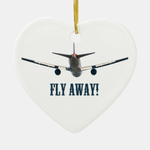 Fliegendes Flugzeug Keramik Ornament