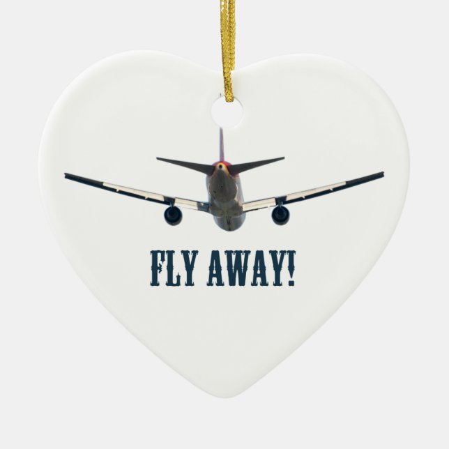 Fliegendes Flugzeug Keramik Ornament (Vorne)