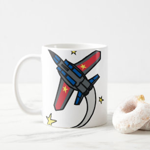 Fliegendes Jet-Flugzeug Kaffeetasse