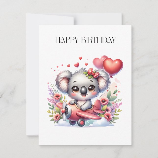 Fliegendes Koala-Geburtstag (Vorderseite)