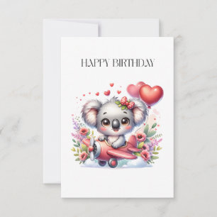 Fliegendes Koala-Geburtstag Dankeskarte