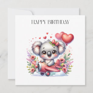 Fliegendes Koala-Geburtstag Einladung