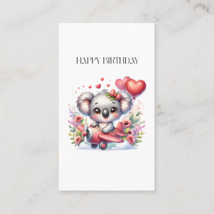 Fliegendes Koala-Geburtstag Telefonnummerkarte