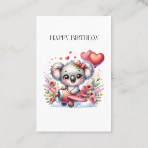 Fliegendes Koala-Geburtstag Visitenkarte