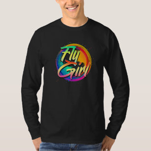 Fliegendes Mädchen 80er 90er Old School B Girl Hip T-Shirt