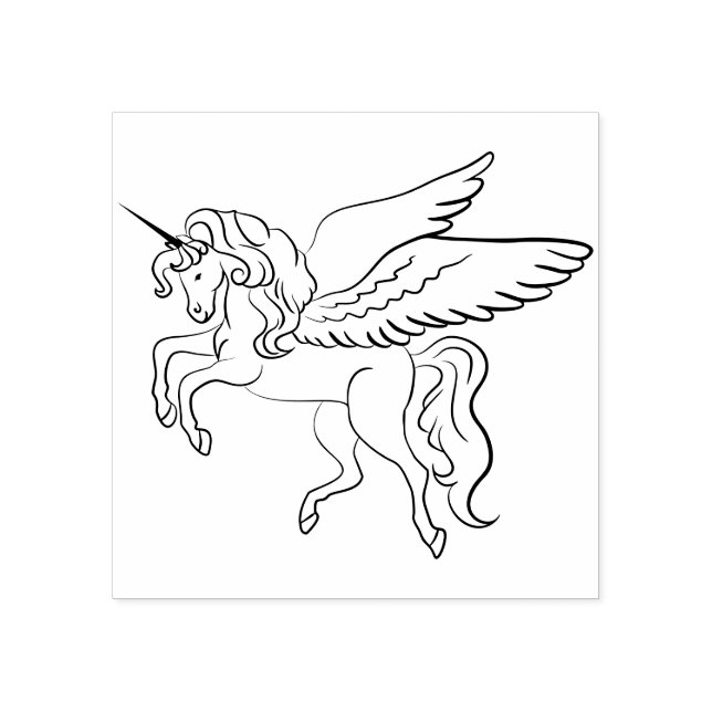 Fliegendes magisches Einhorn Gummistempel (Prägung)