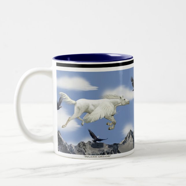 Fliegendes Pegasus & Eagles Fantasy Art Tasse (Links)