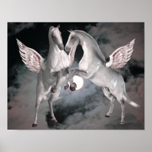 Fliegendes Pegasus Fantasy Horse Art Poster