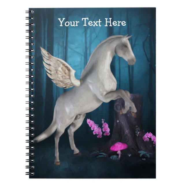 Fliegendes Pegasus Fantasy Horse Notebook Notizblock (Vorderseite)