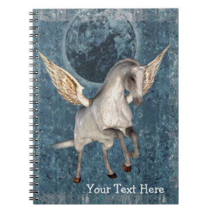 Fliegendes Pegasus Moon Fantasy Horse Notebook Notizblock