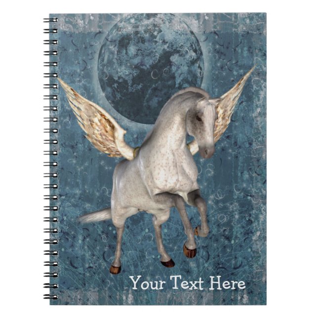Fliegendes Pegasus Moon Fantasy Horse Notebook Notizblock (Vorderseite)