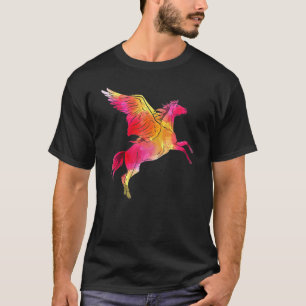 Fliegendes Pferd Aquarell Pegasus Design T-Shirt